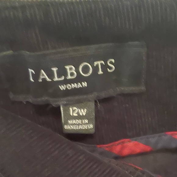 Talbot Black Corduroy Skirt Size 12 Women’s Zippered Closure Pockets - Picture 3 of 4